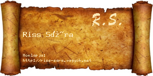 Riss Sára névjegykártya
